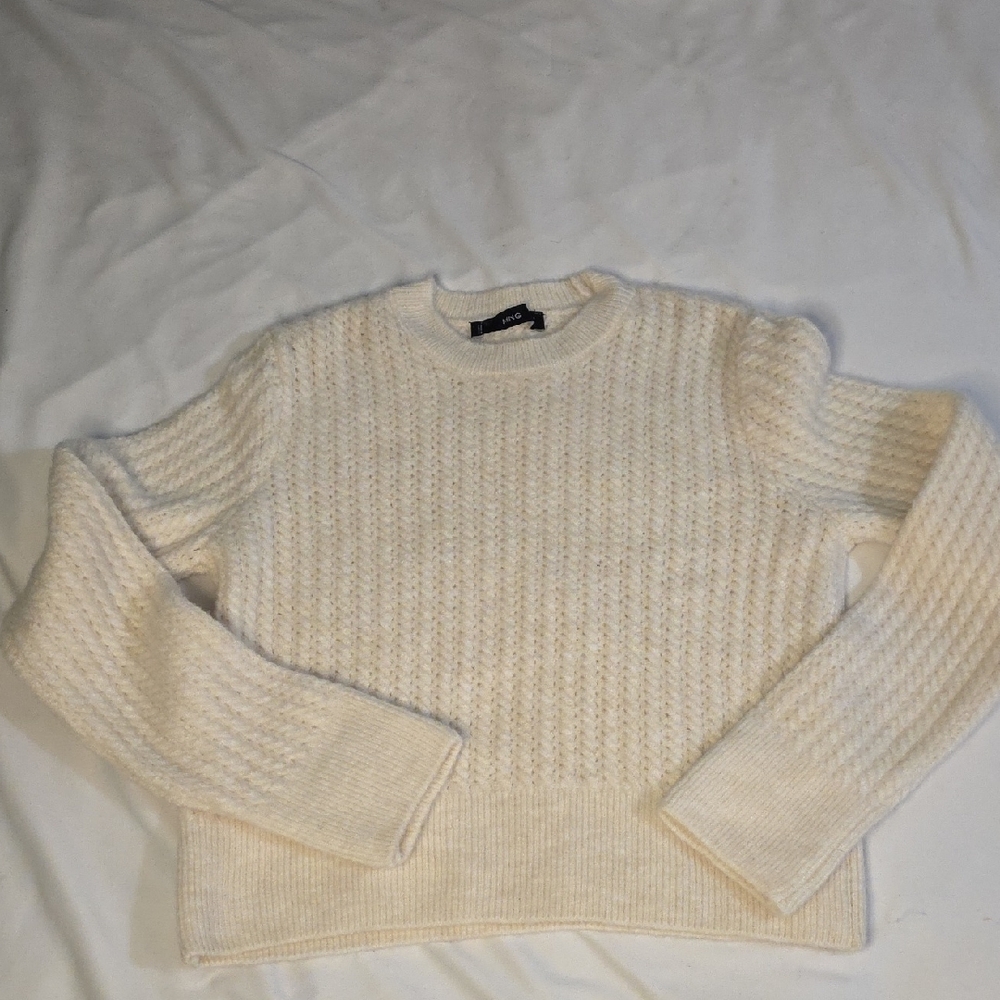 Mango Textured Cream Sweater